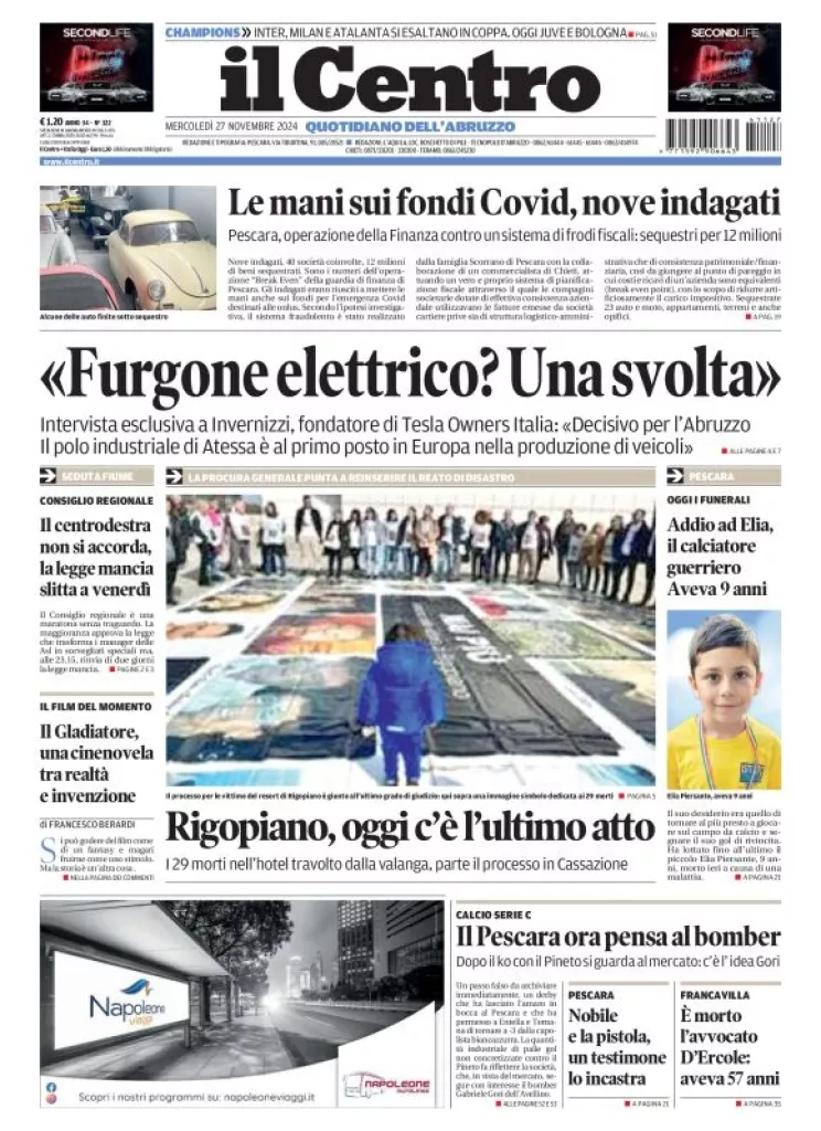 Prima-pagina-il centro-oggi-edizione-del-2024-11-27